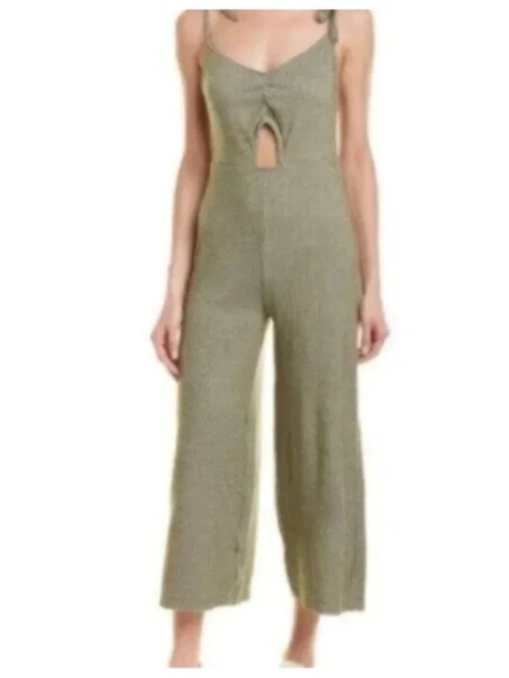NWT Line & Dot Green Pinstriped Spaghetti Strap Jumpsuit Med